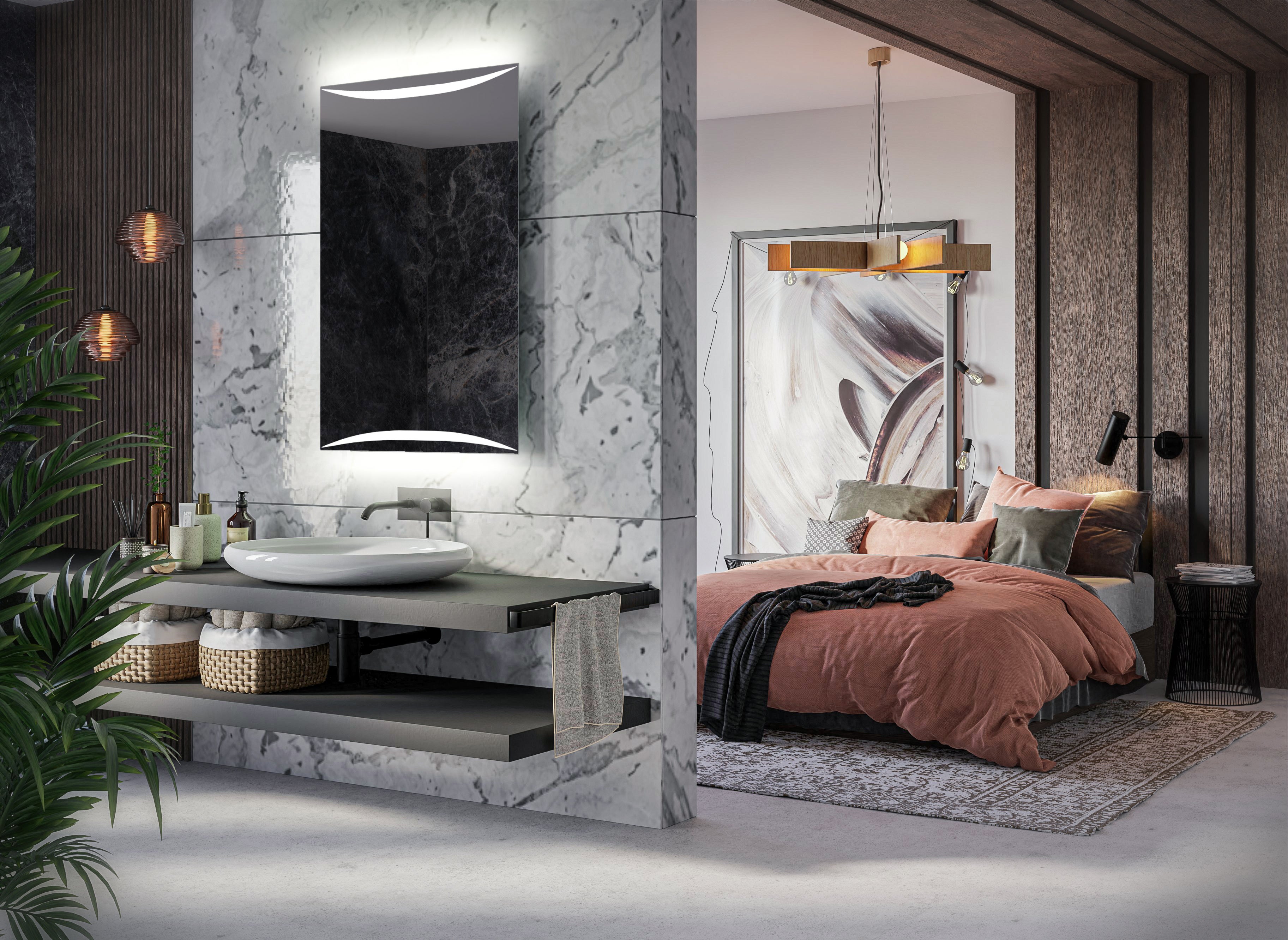 Miroir de salle de bain avec LED - Vilnius - 50 cm x 70 cm - 2