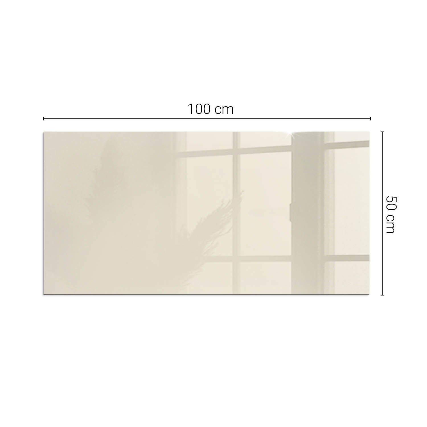 Prostokątna płyta szklana ochronna pod piecyk, kominek - 100x50 cm - Kolor Beżowy - TULUP - 2