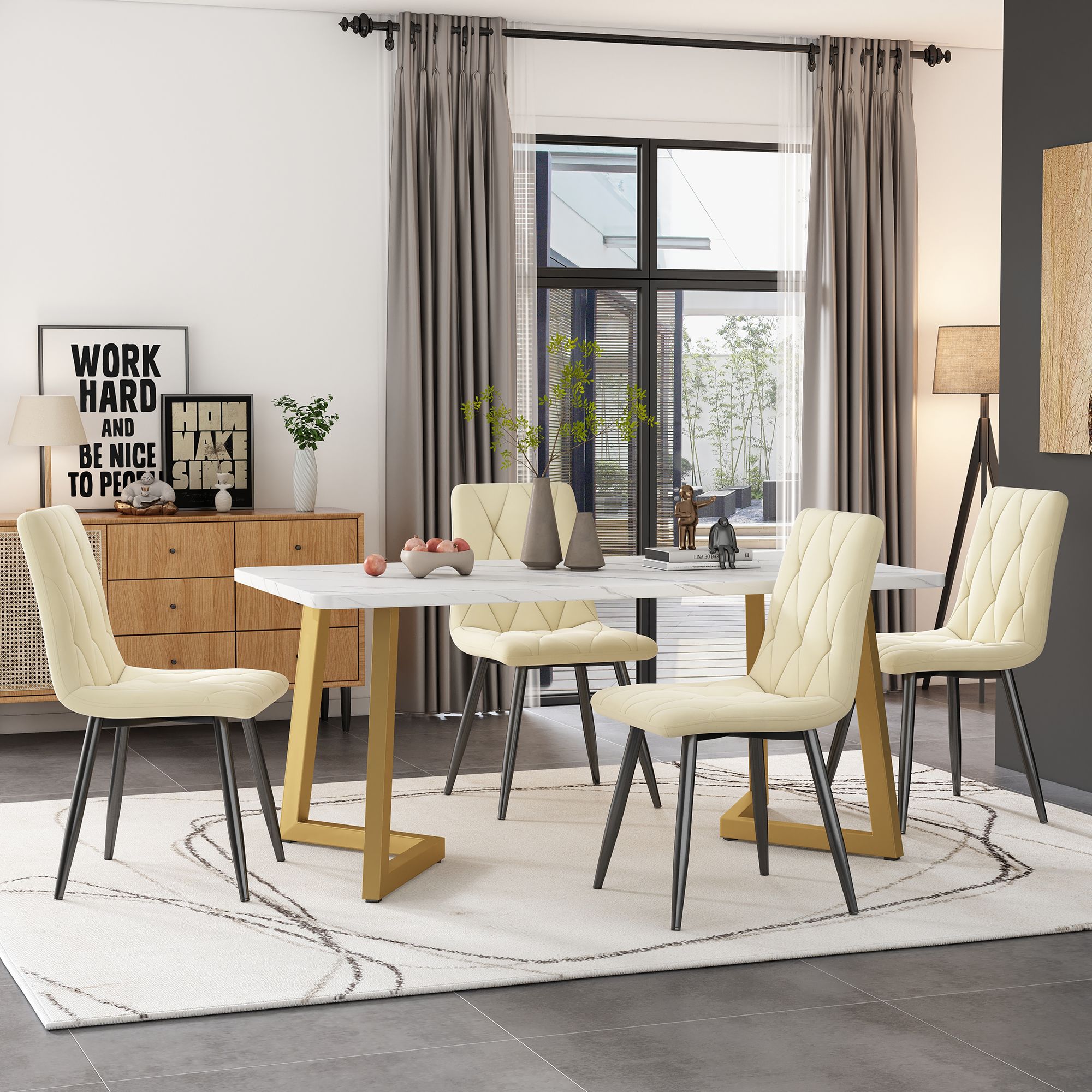 Ensemble table et chaises - L'alliance parfaite de confort et design Ensemble table et chaises - L'alliance parfaite de confort et design