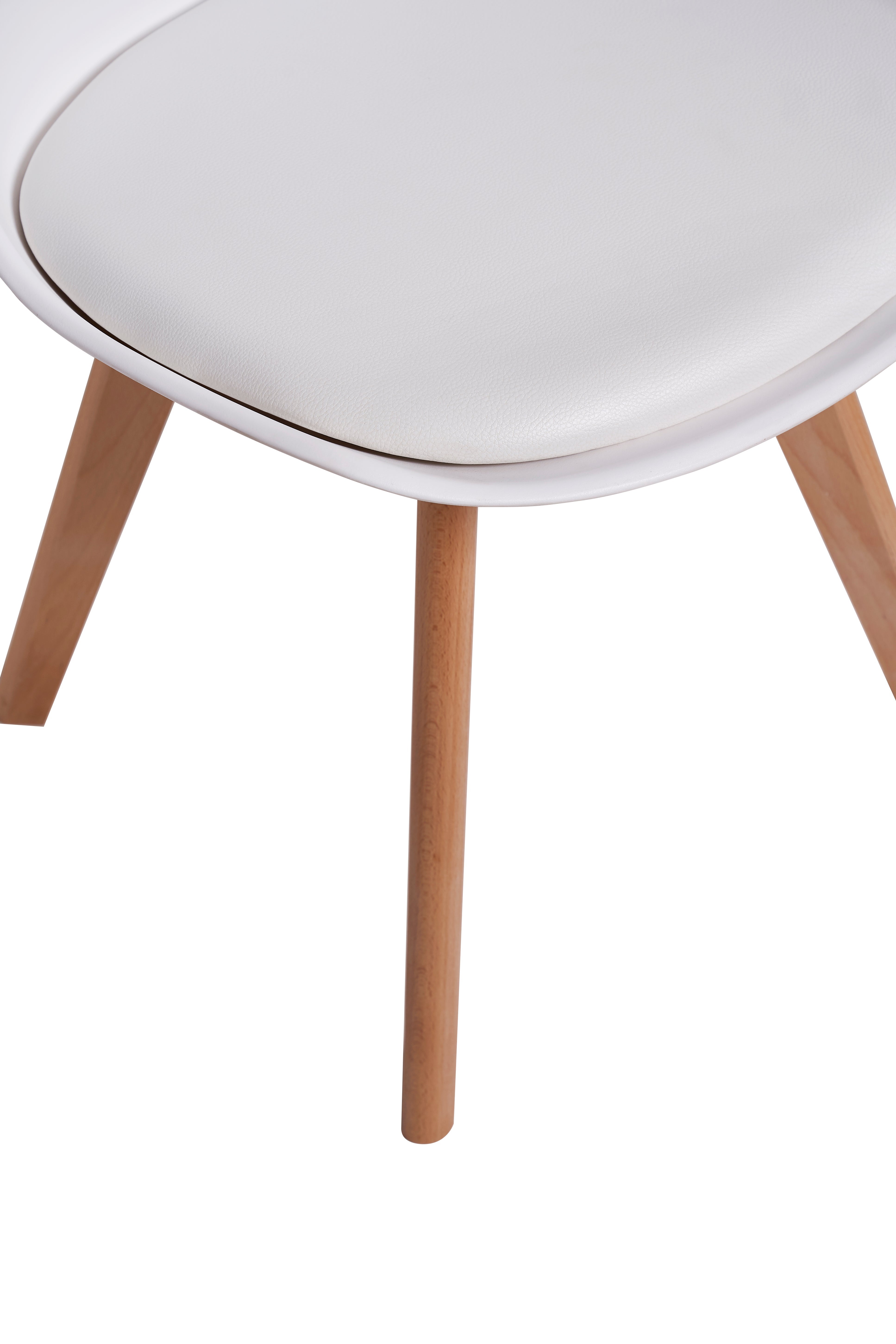 TEENO Chaises de Salle à Manger scandinave, Chaise de Bureau rétro, Blanc, Lot de 4 - 3