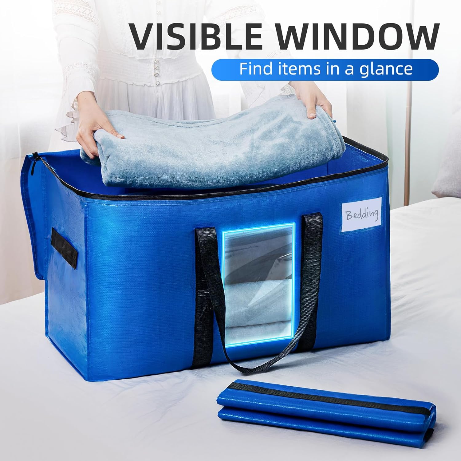 Sacchetti Trasparenti Con Cerniera Per Organizzazione – 75L, 60x24x40 Cm, Confezione Da 2, Forti E Impermeabili