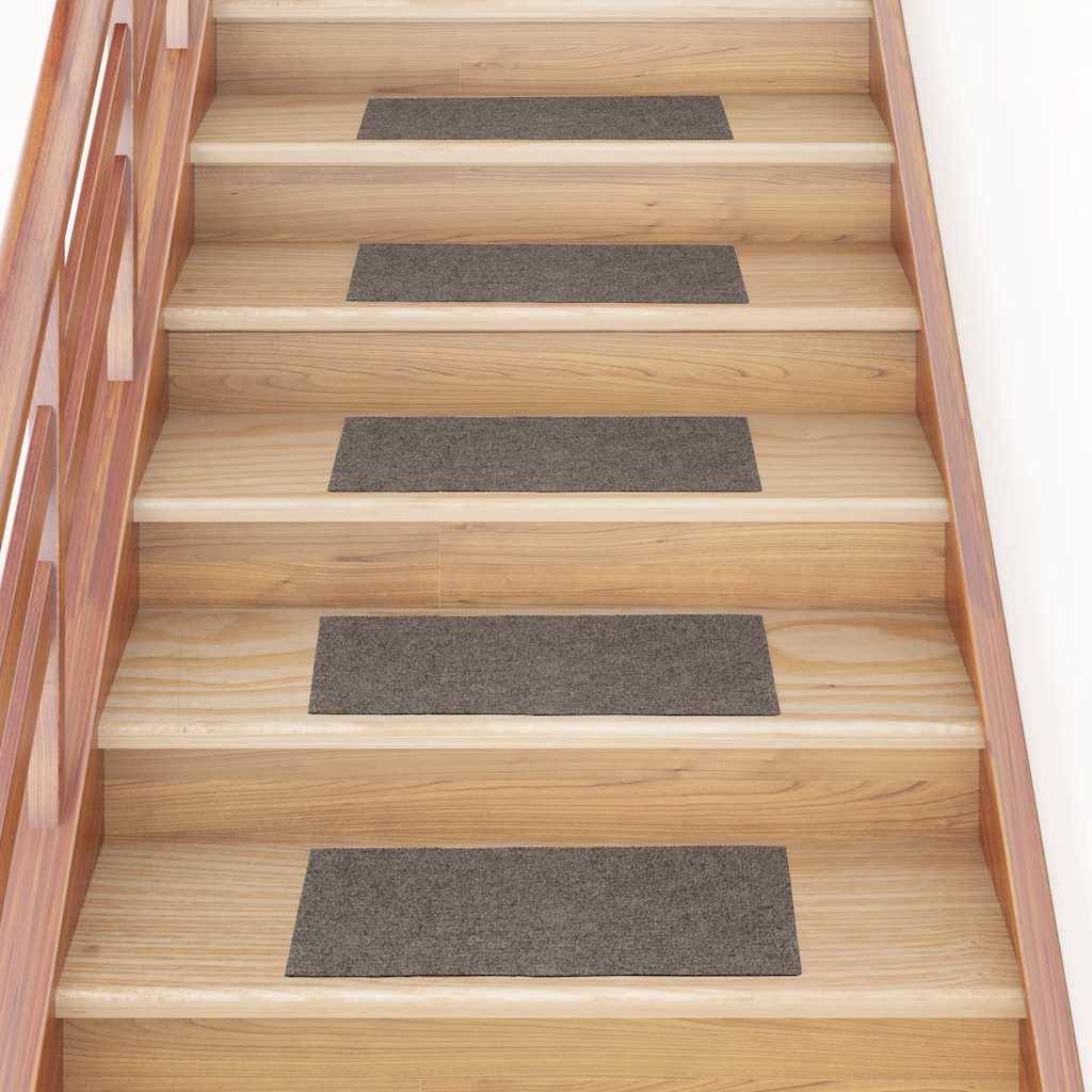 Tapis d'escalier auto-adhésifs 30 pcs | Paillasson d'escalier | Tapis de marche crème 60x25 cm CFW980141 - 2