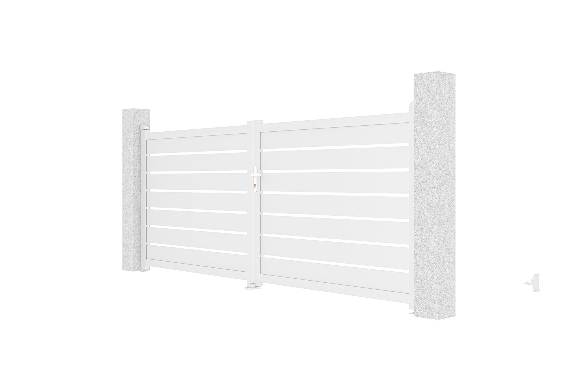 Portail battant 3,5m VOGEL H.140 aluminium blanc - 3