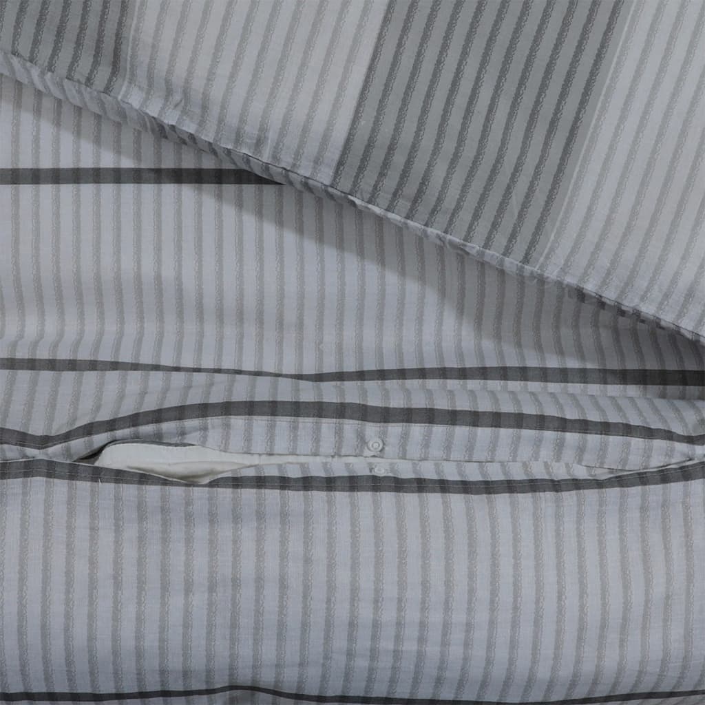 Ensemble de housse de couette Gris 240x220 cm Coton - 3