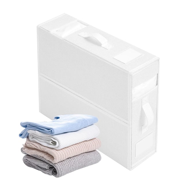 Boîte de rangement de draps, boîte de rangement de draps de garde-robe pliable, boîte de rangement de couette, blanc 1 paquet