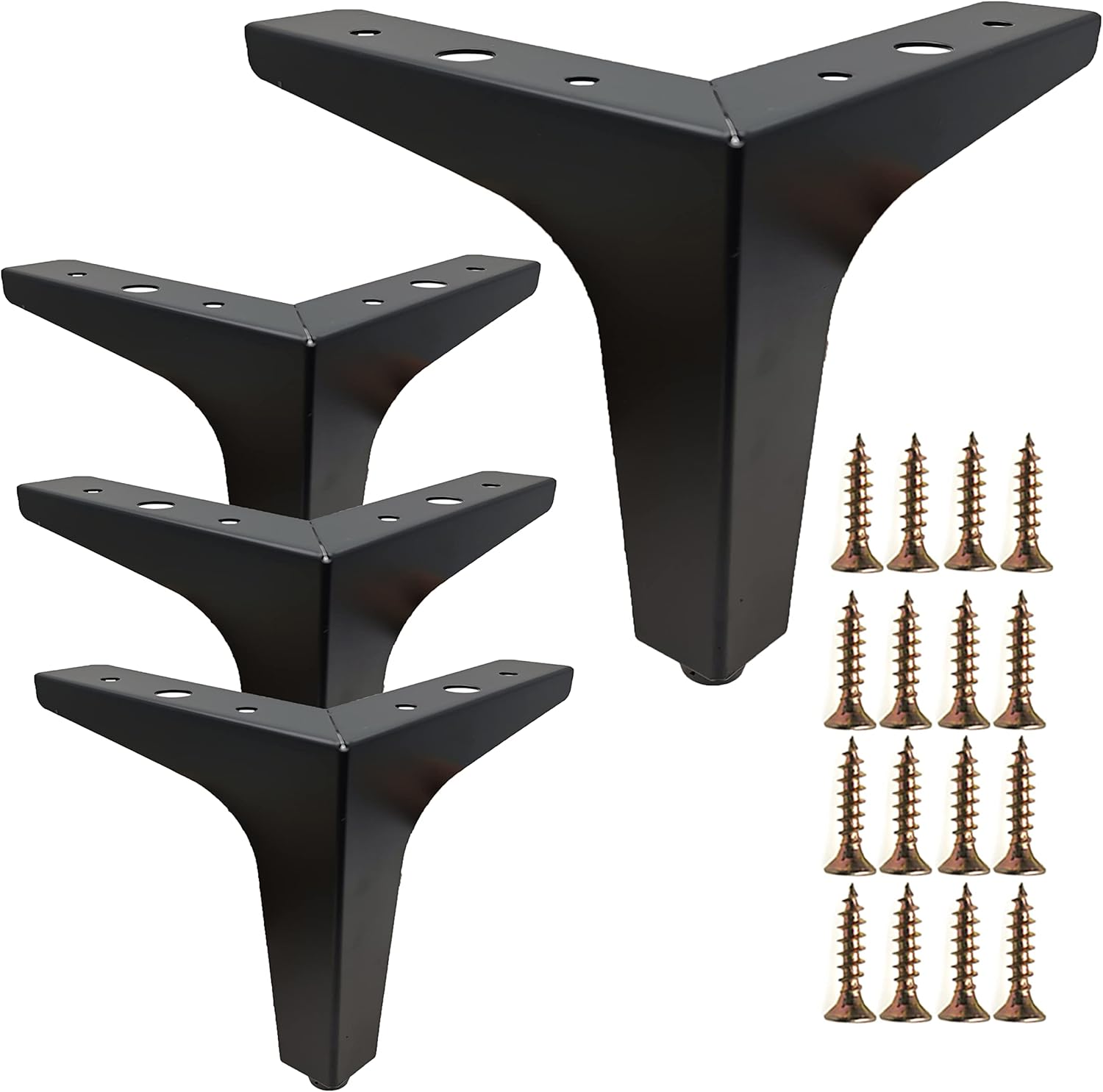 M 4 inch (approx. 10.2 cm) Furniture Legs Set of 4 Metal Furniture Legs ...