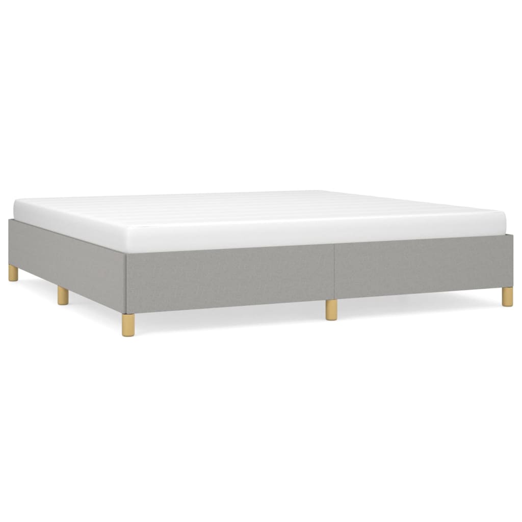 Cadre de lit sans matelas gris clair 200 x 200 cm en tissu - 2
