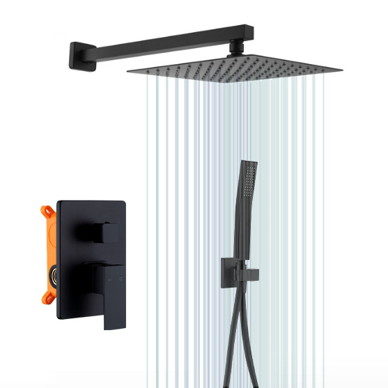 Kolumna Prysznicowa Podtynkowa Zestaw Prysznicowy Mechaniczny z Dużą Kwadratową Głowicą 12" System Prysznicowy Podtynkowy