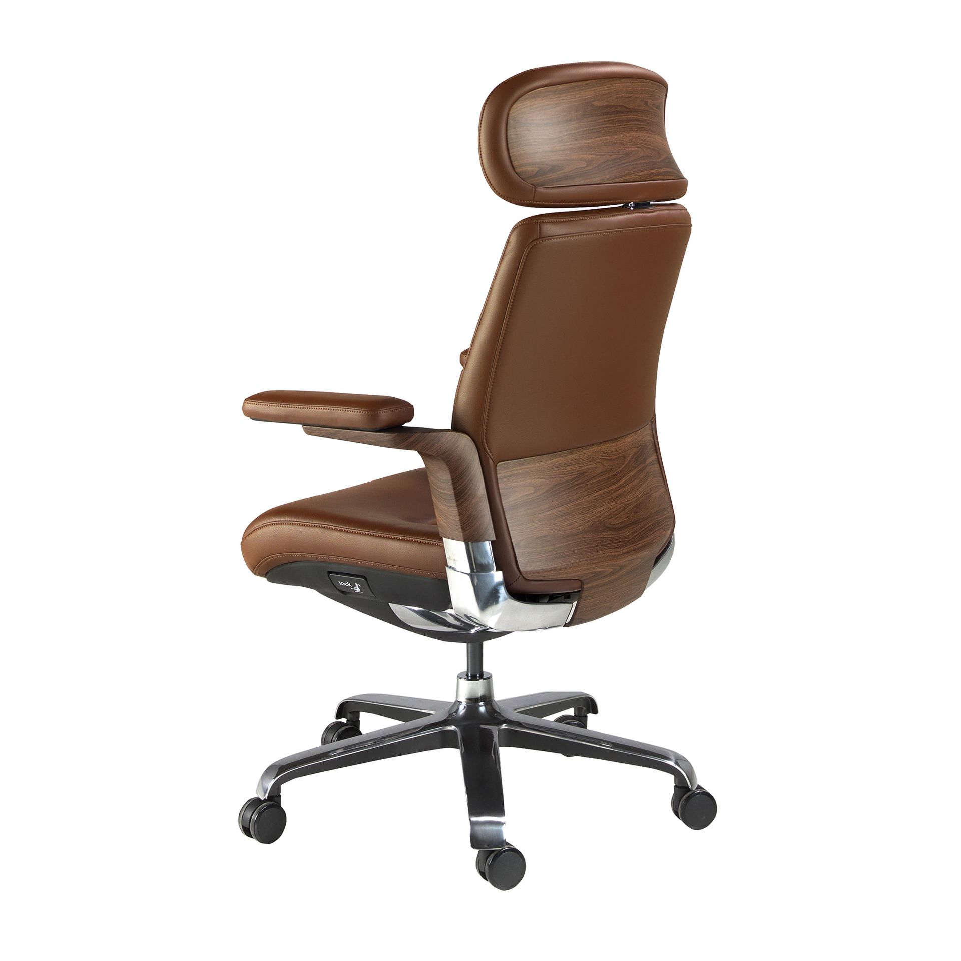 Silla oficina giratoria polipiel marrón 74 x 70 x 118 - 6