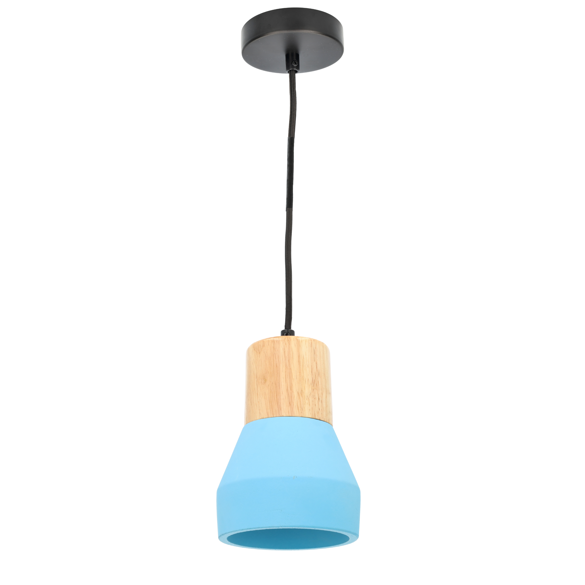 Niebieska cementowa lampa wisząca Ø 15 cm, kabel 1,5 m do żarówki E27