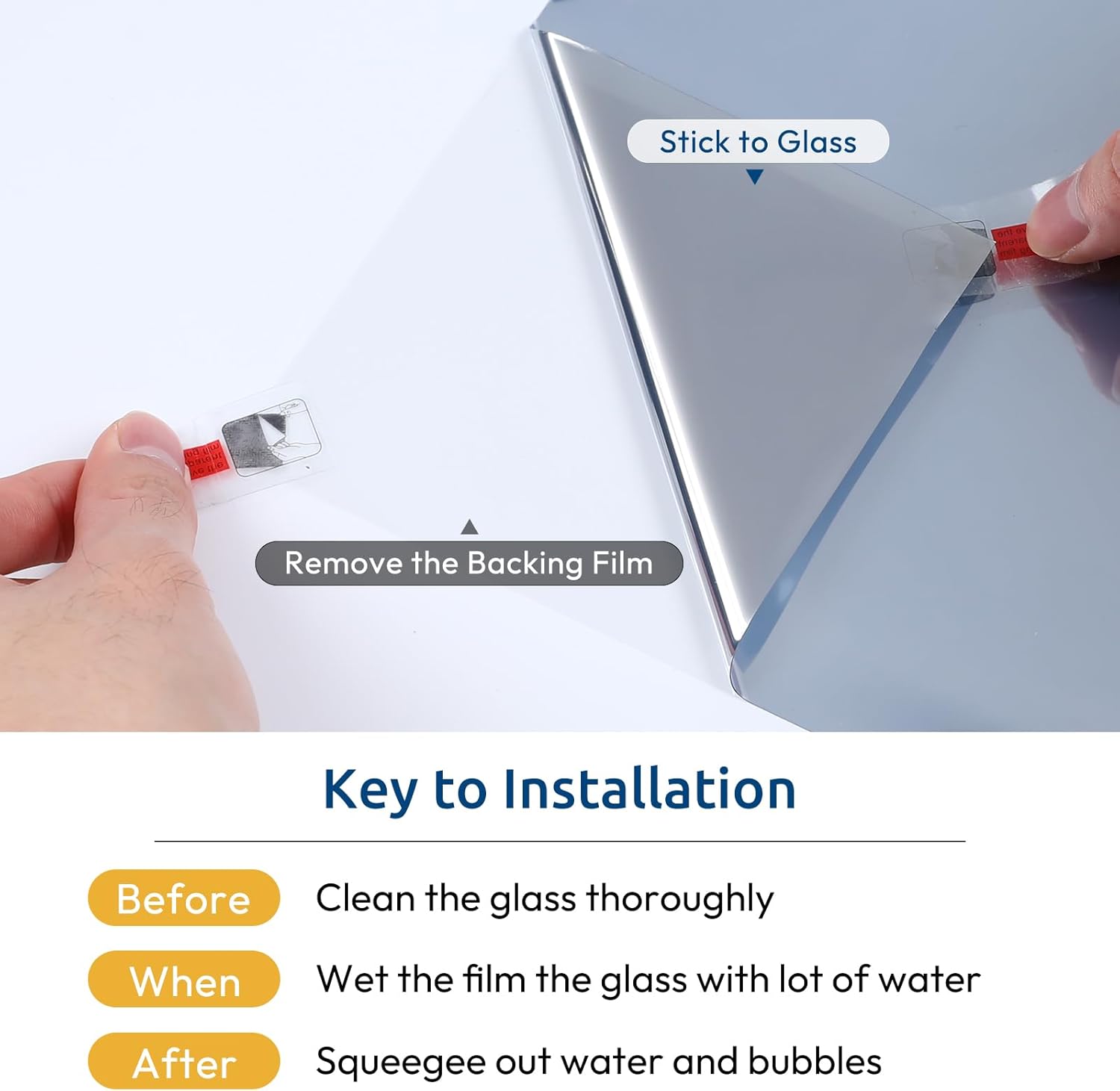 Film isolant thermique pour fenêtres, protection solaire et UV, film réfléchissant miroir sans tain, 60*500cm, matériau PVC, argent - 5