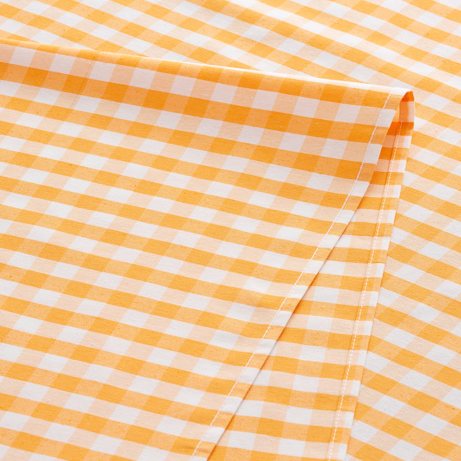 Obrus plamoodporny vichy z bawełny, miękki w dotyku, żółty 140x200 cm - 6