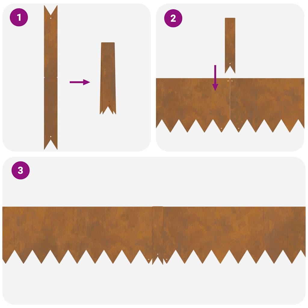 Bordure de Pelouse 50 pcs Marron 100 x 0.05 x 20 cm vidaXL - 6
