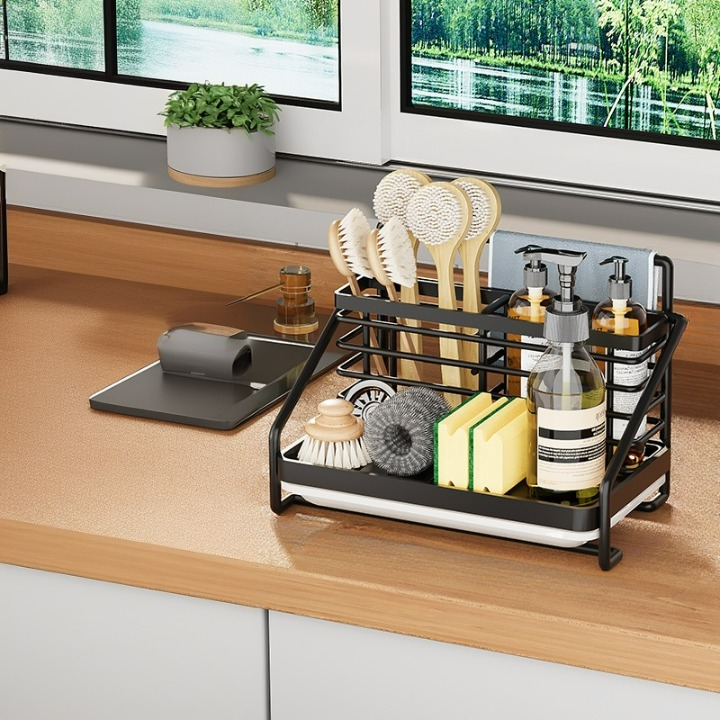 Półka kuchenna ze stali nierdzewnej (liniowa) 25*15*17 cm czarna