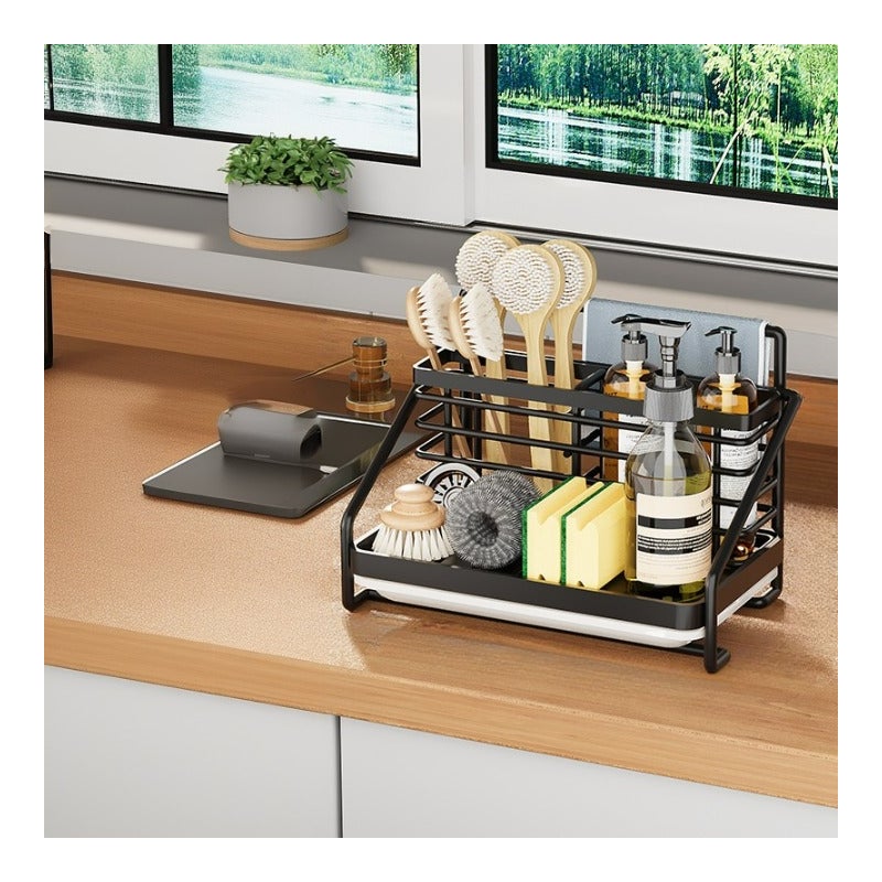 Półka kuchenna ze stali nierdzewnej (liniowa) 25*15*17 cm czarna