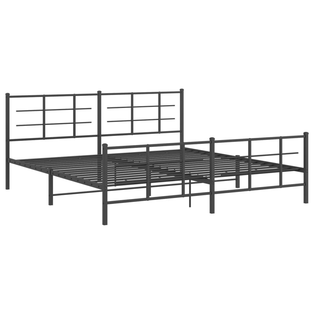 Estructura cama sin colchón con estribo metal negro 193x203 cm vidaXL - 3
