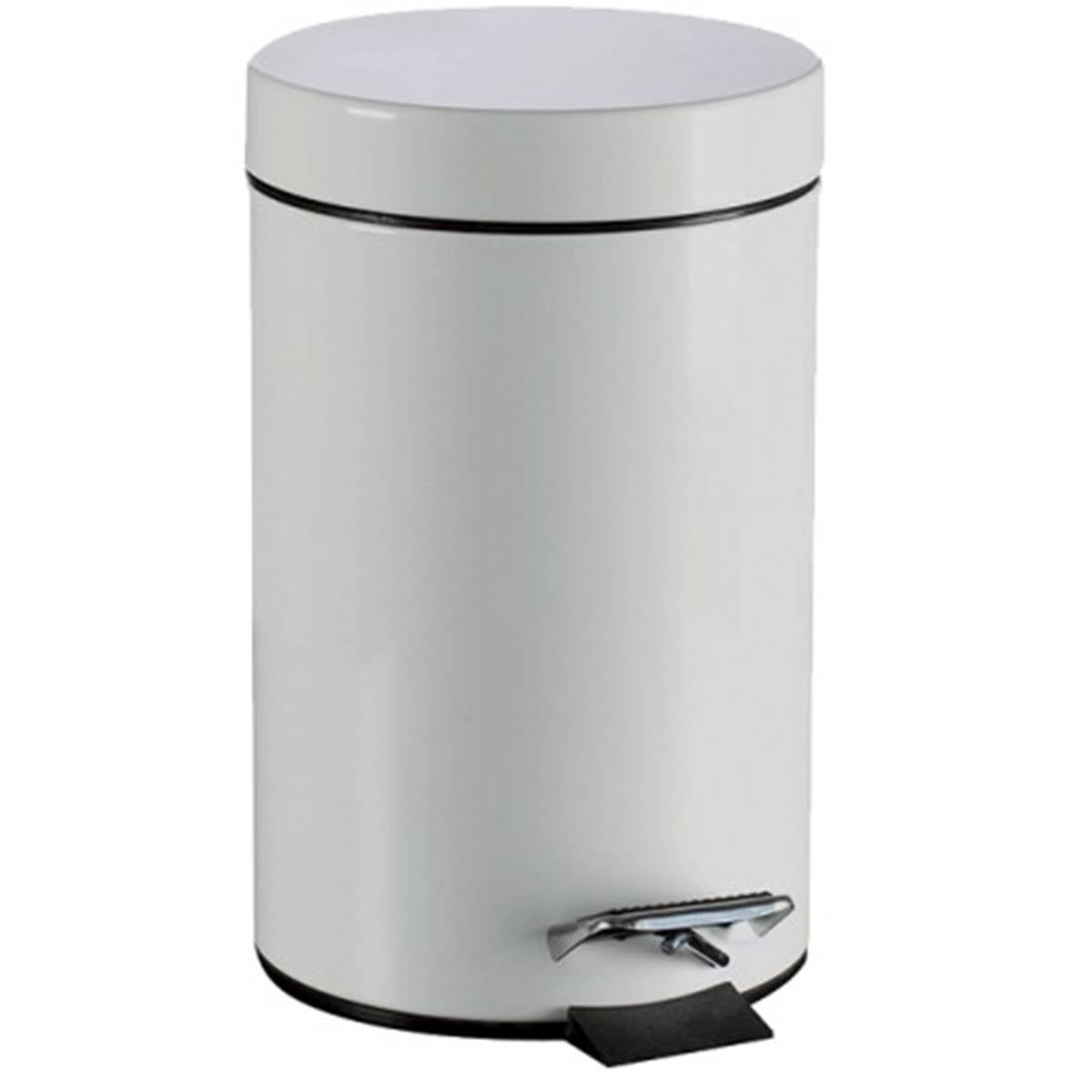 Poubelle à pédale Métal laqué blanc 12L tampel Leroy Merlin
