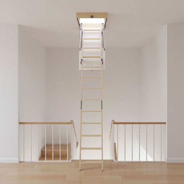 Echelle escamotable bois - Trémie de 70 x 120cm - Hauteur de 2.05 à 3.05m - LDK70120/305 - 5