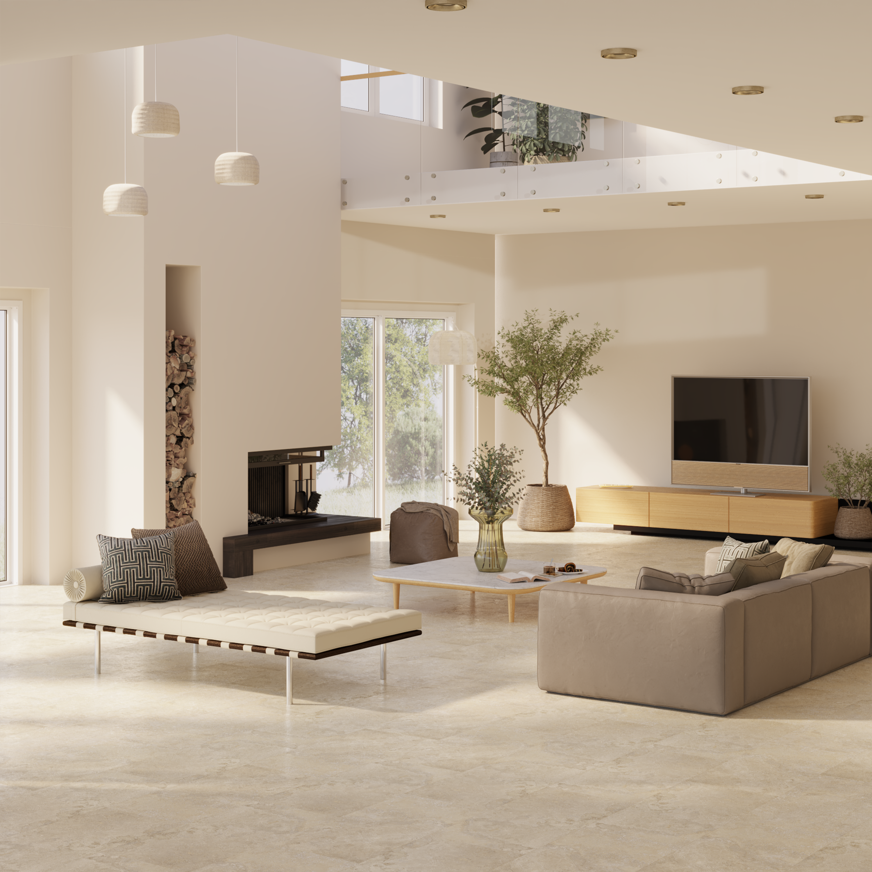 Suelo vinílico click intenso artens - lakos azulejos de travertino beige - 1,67 m²/ 4 losetas