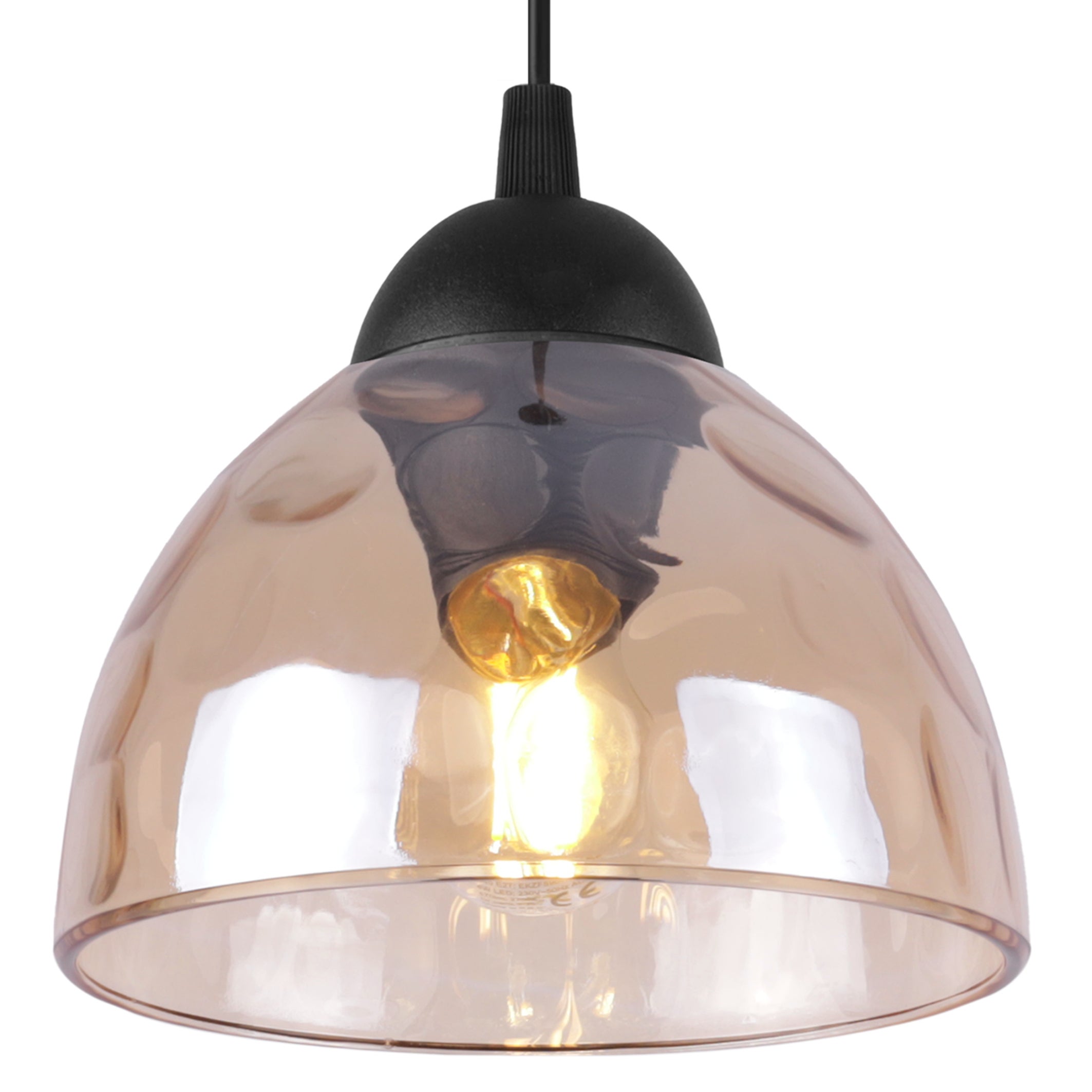 Lampa sufitowa wisząca Venice modern 3xE27 klosz półokrągły czarny/miodowy Light Home LH - 8