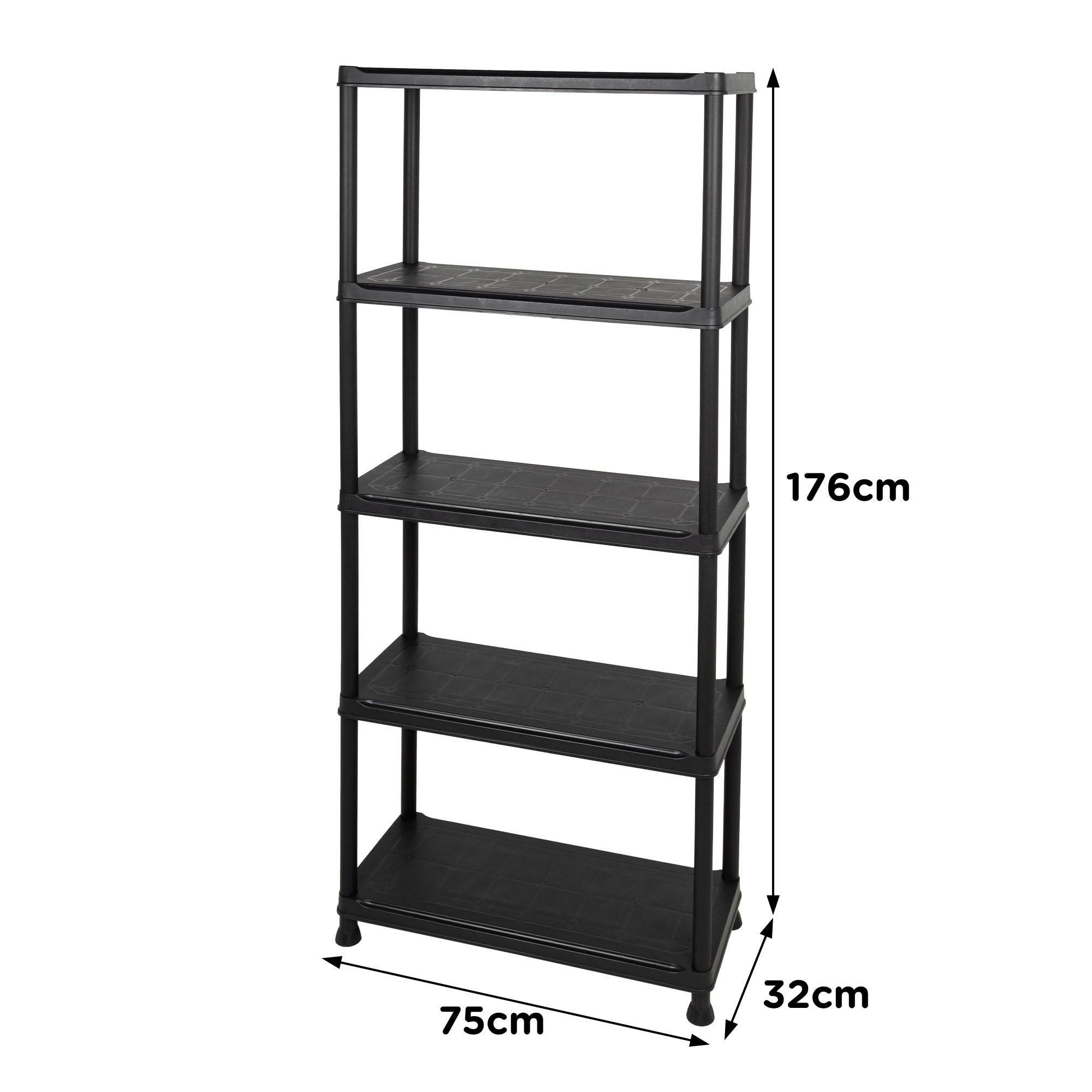 Curver Estante de plástico resistente 5 prateleiras 75x32x176 cm - 4