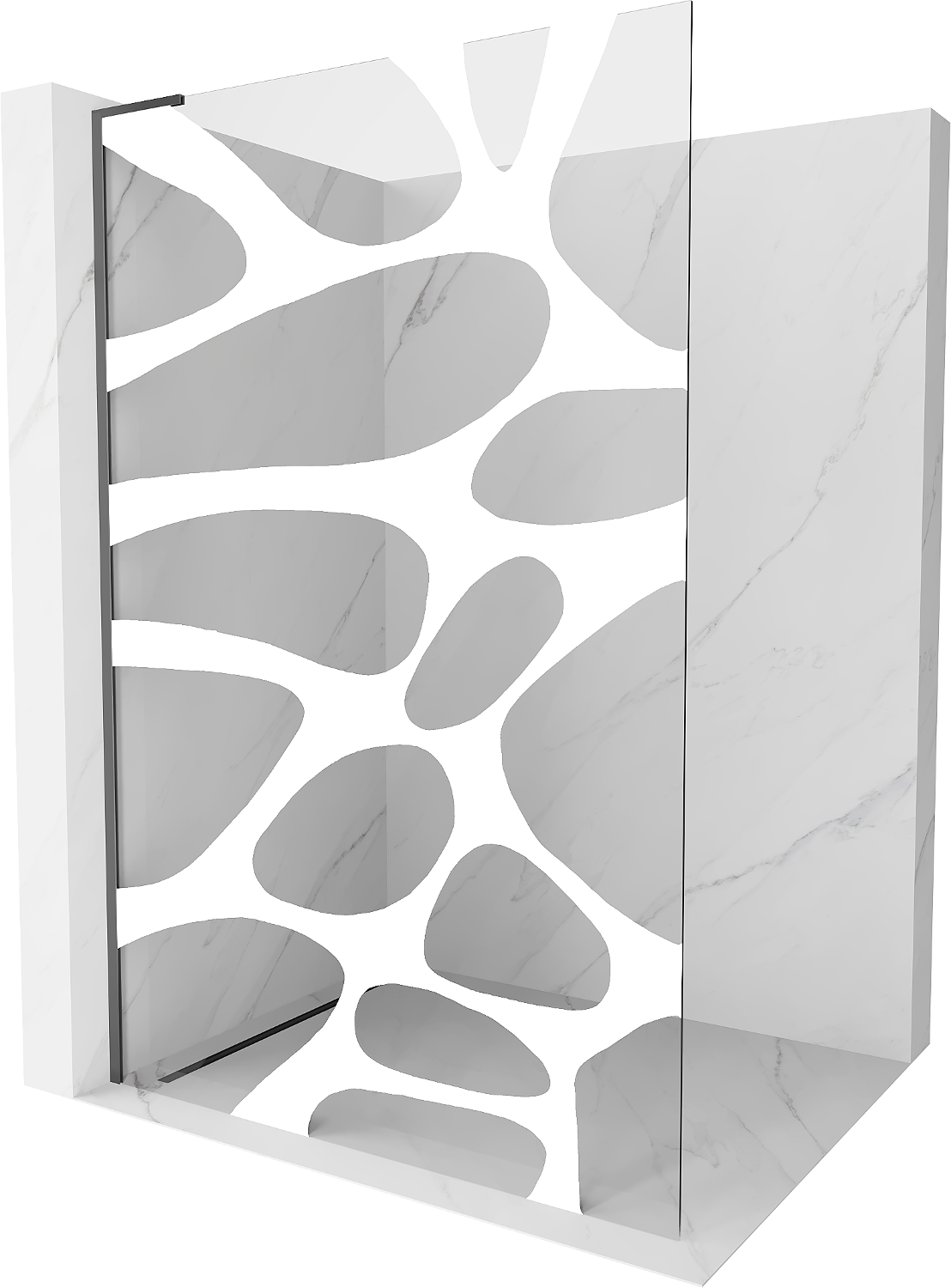 Mexen Kioto L ścianka prysznicowa Walk-in 80 x 200 cm, biała fala, gun metal - 800-080-103-95-97