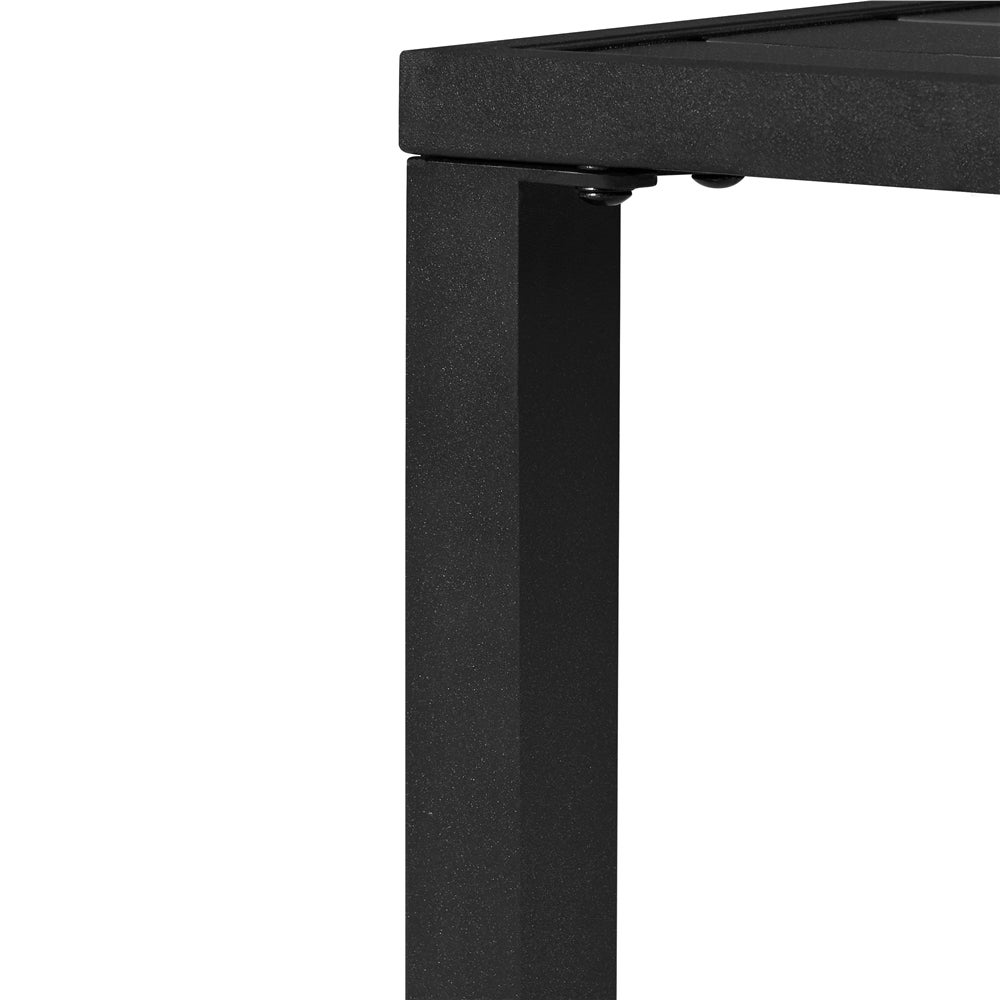 Table basse de jardin carré en Métal Noir - 7