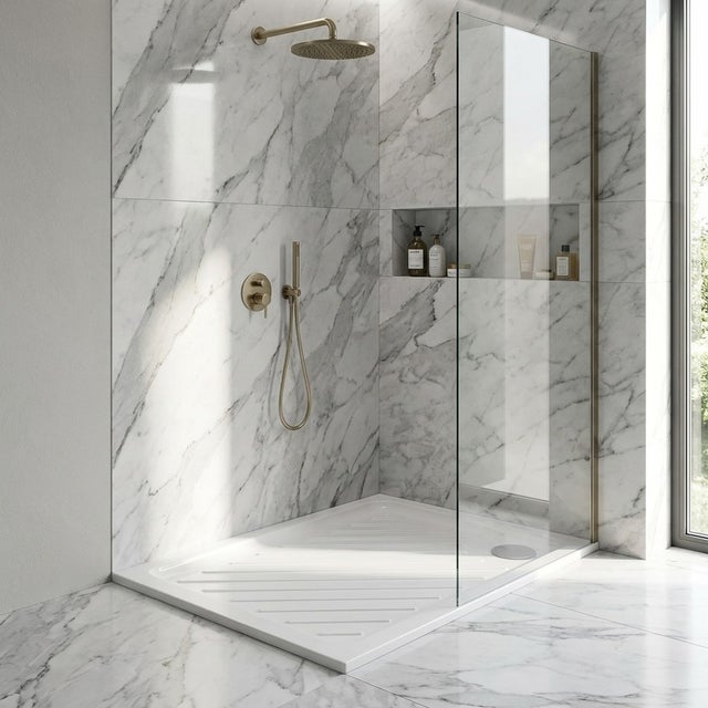 Piatto doccia rettangolare 80x120 cm in ceramica antiscivolo - Gemma 2 | Dolomite