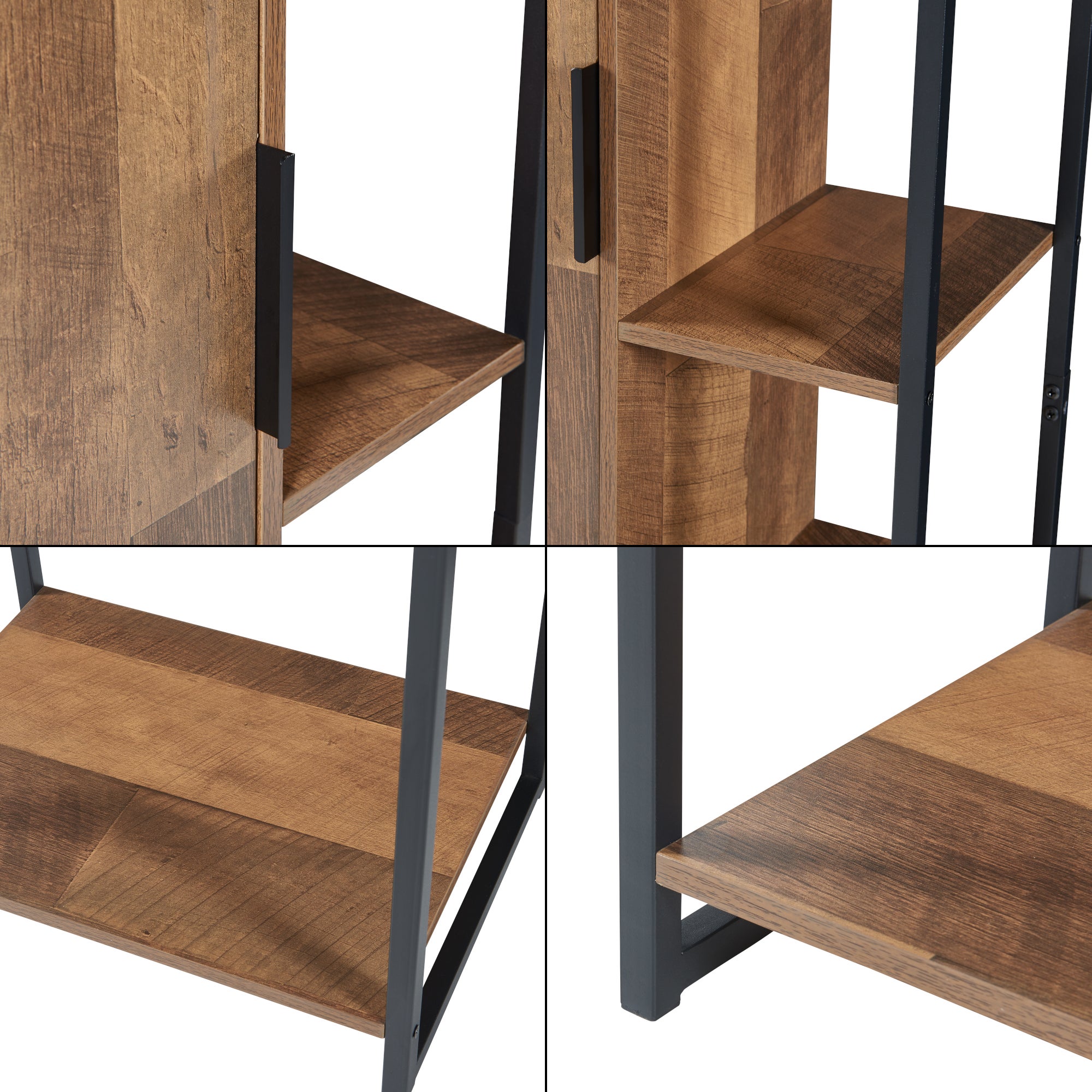 Armario alto Namsskogan con puerta 165x42,5x30cm - Efecto nogal [en.casa] - 6
