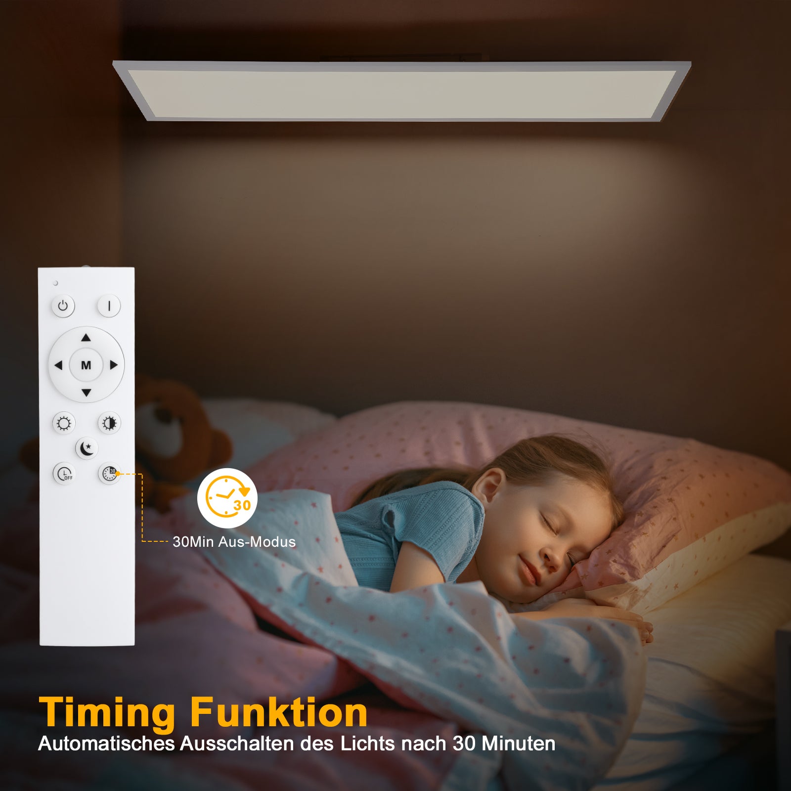LOVHAUS Pannello LED 120x30CM Con Retroilluminazione RGB E Telecomando, Variazione Colori Bianchi E Intensità, Con Funzione Memoria E Timer, Interno - 6