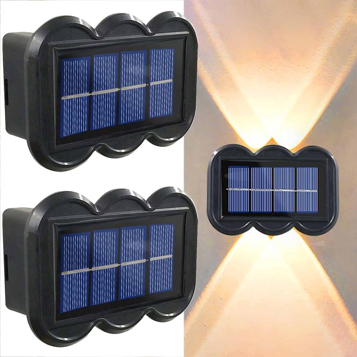 Zewnętrzne lampy solarne zestaw solarnych kinkietów ściennych od zmierzchu do świtu wodoodporne lampy solarne świecące w górę i w dół idealne ogrodu