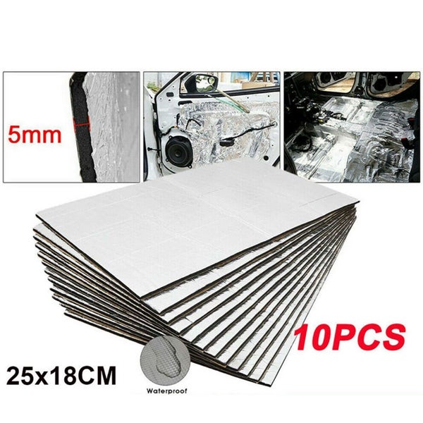 Lot de 10 coussinets d'isolation acoustique pour voiture, pour sol et toit, auto-adhésifs, à découper soi-même, 250 x 180 x 5 mm - 2