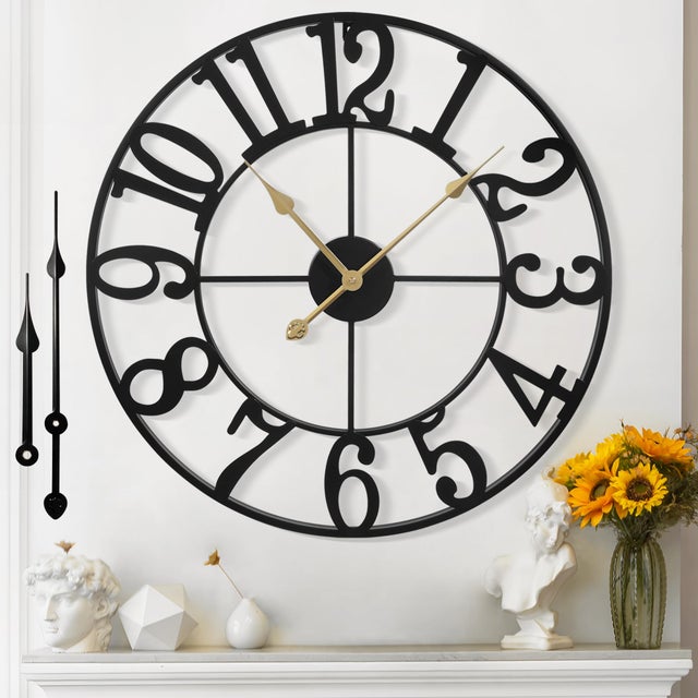 Horloge murale moderne et vintage, silencieuse sans tic-tac, grande pendule XXL 40/47/60/80/100 cm pour salon et bureau