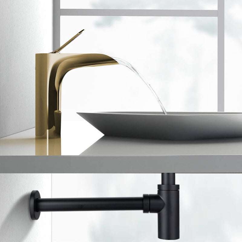 BALNEO - siphon de lavabo rond en laiton noir - siphon de salle de bain moderne - 2