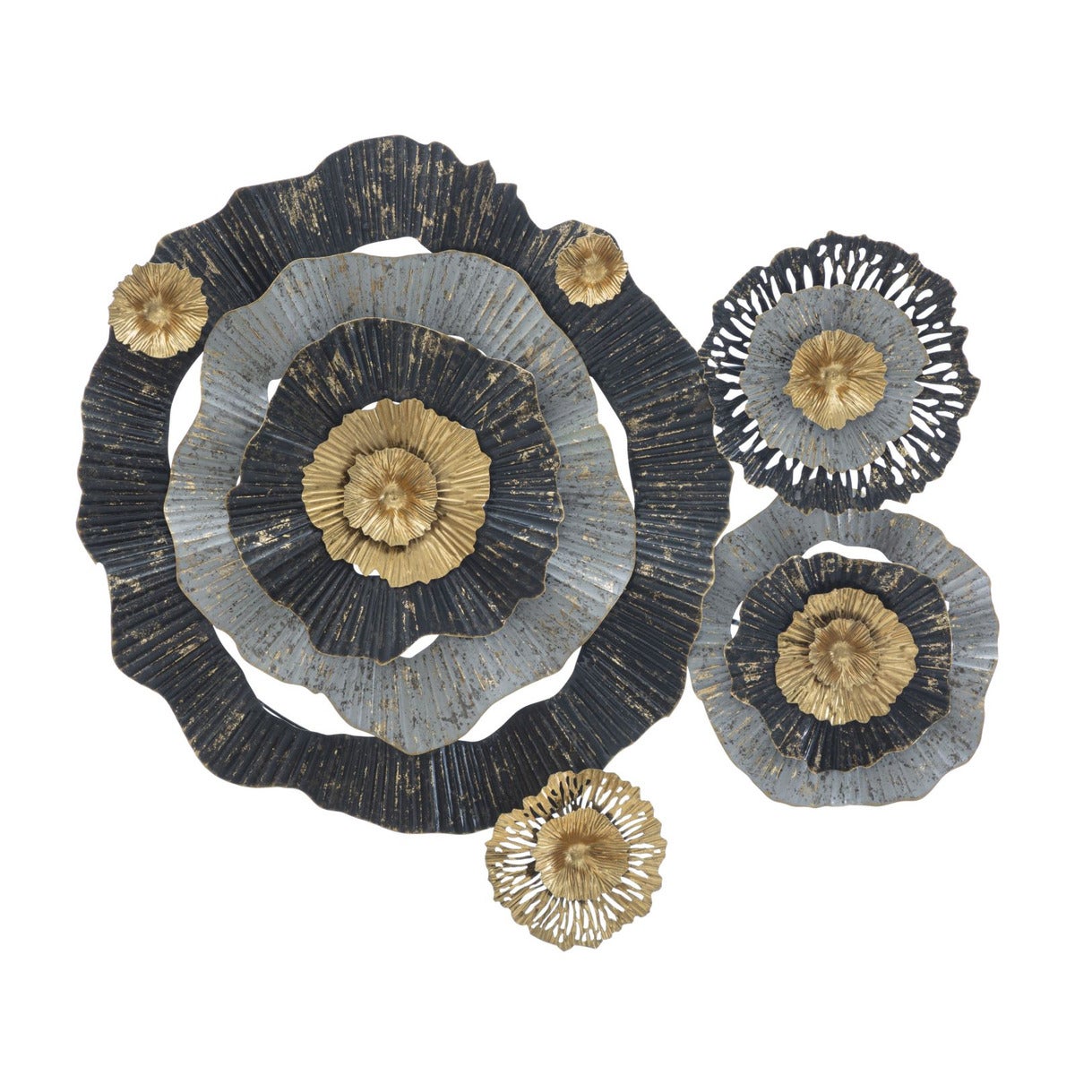 Metalowa Dekoracja 3D Kwiaty 4, Metal, Wielokolorowy, Seven Design