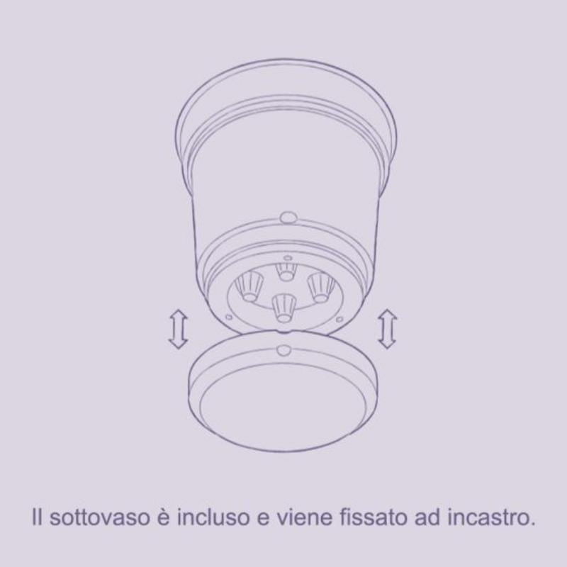 Vaso tondo con sottovaso 