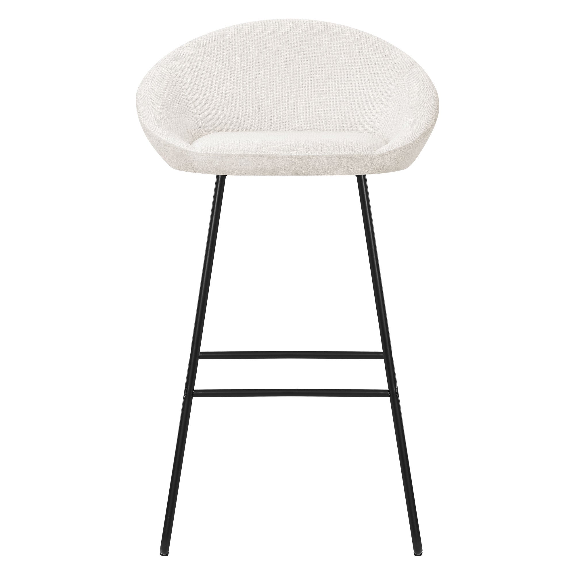 ML-Design Set di 4 sgabelli da bar beige, in tessuto, A 75 cm, con schienale curvo e poggiapiedi, sedie alte imbottite per cucina, isola o bistrot - 2