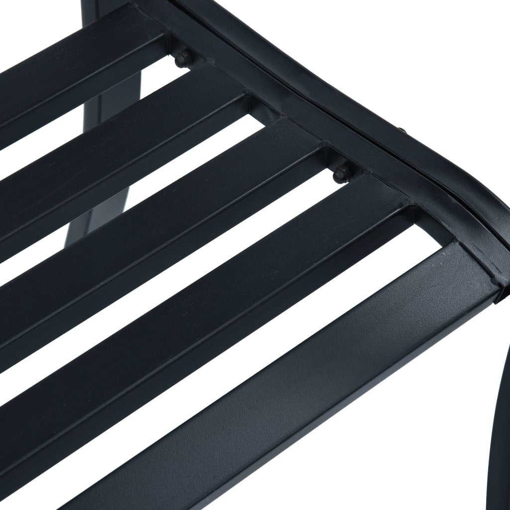 Banc de jardin en acier noir 120 cm - COMFORTXL - 5