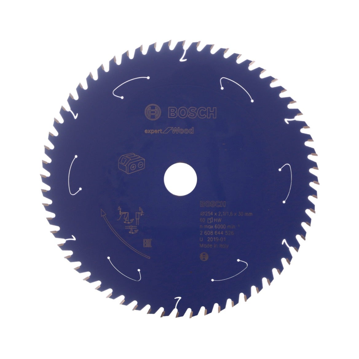 Bosch Accessories Lama Per Sega Circolare Expert For Wood (Legno, 254 x 30 x 2.1 mm, 60 Denti, Accessorio Per Sega Circolare A Batteria)