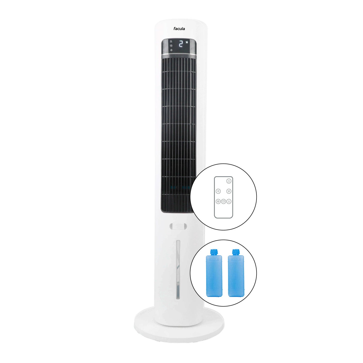 Fácula - Climatizador evaporativo Glacier Tower | 3L | Aromaterapia | 3 velocidades | Temporizador | Controlo remoto - 6