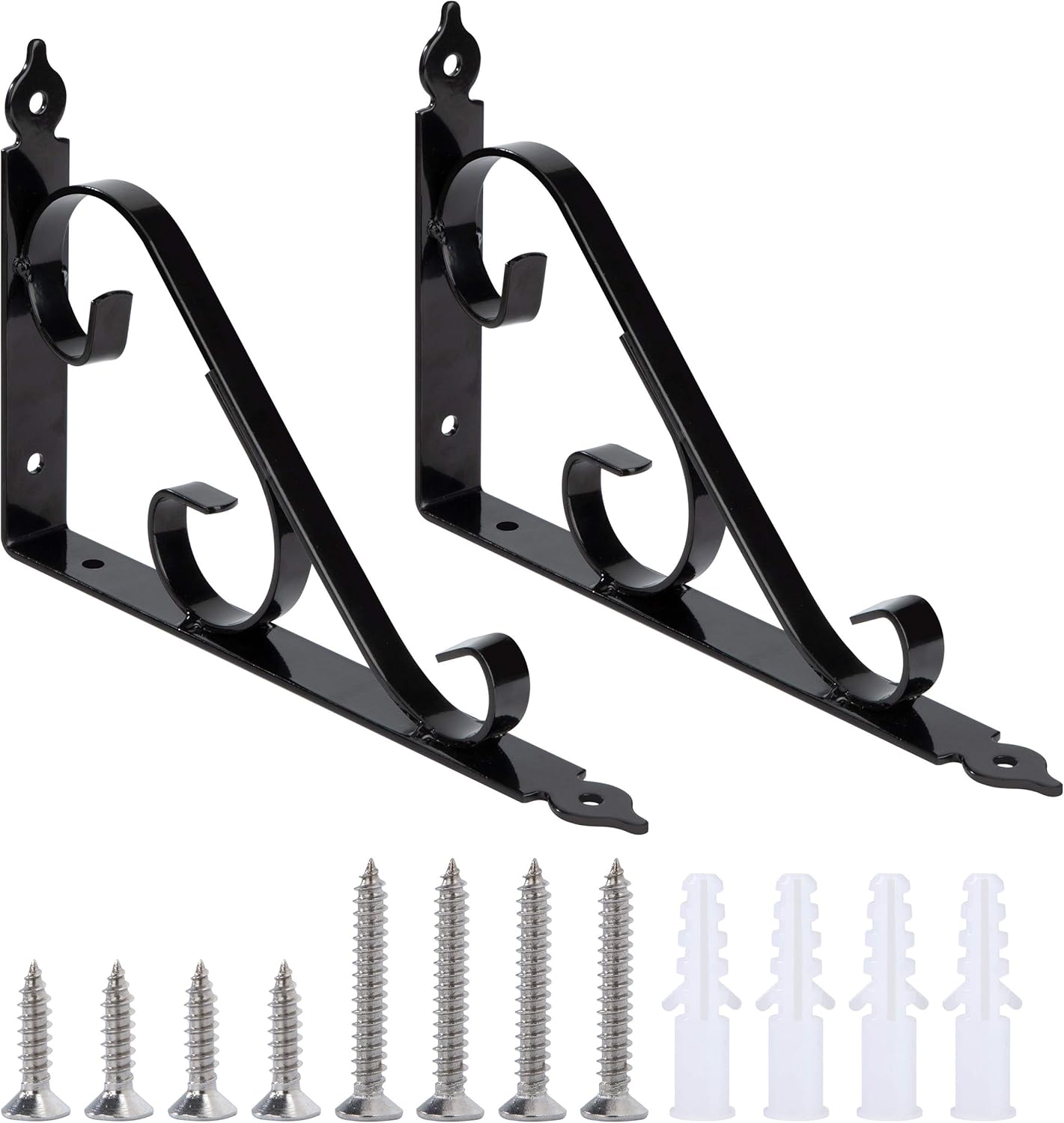 4 sztuki 90-stopniowych uchwytów trójkątnych do ogrodu, łazienki i kuchni, 250 mm x 164 mm (czarne)