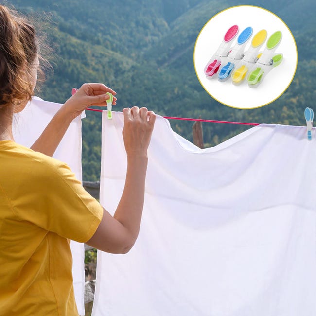 48 Mollette Per Bucato In Silicone - Antiscivolo E Senza Segni, Multicolore Per Biancheria - Foto 7