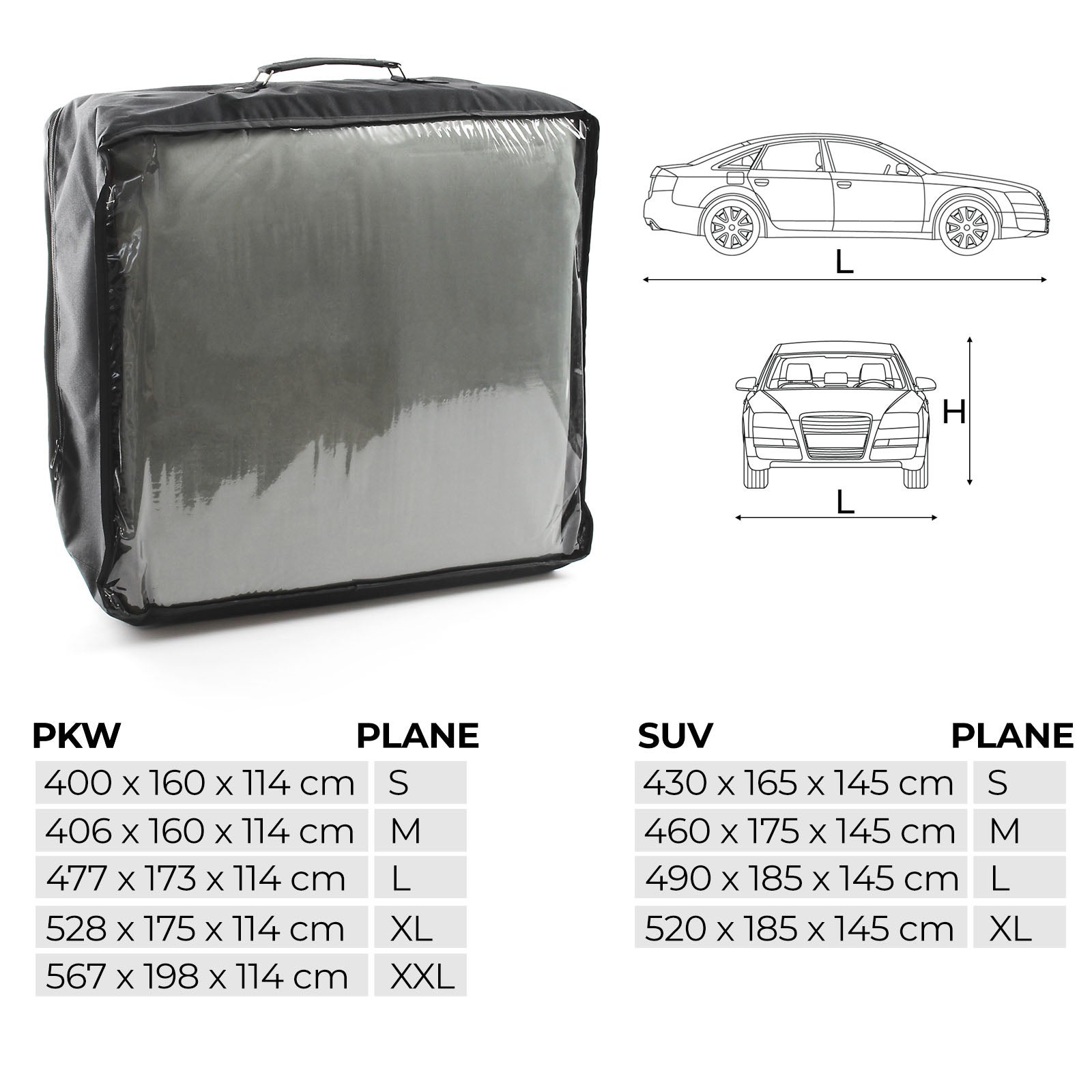 Housse extérieure anti-grêle pour voitures – Taille M / 431 x 165 x 119 cm – Bâche de protection étanche et respirante anti-rayures… XPOtool - 6