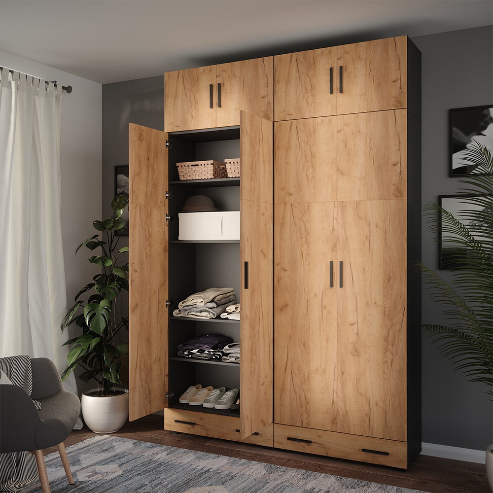 Vicco Étagère à dossiers Frank, Anthracite/chêne doré, 80x223.8cm avec fixation darmoire - 7