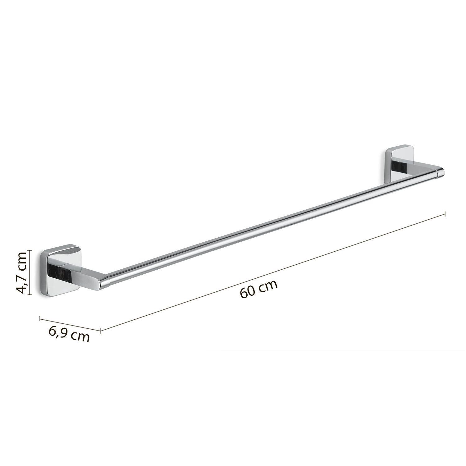 Porte-serviettes 60 cm modèle Gedy Tonga 60x6,9xH4,7 cm - Chrome - 2