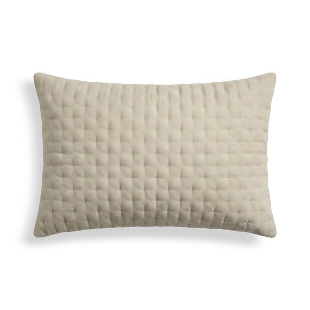Taie d’oreiller unie matelassée Beige clair 50x80 cm