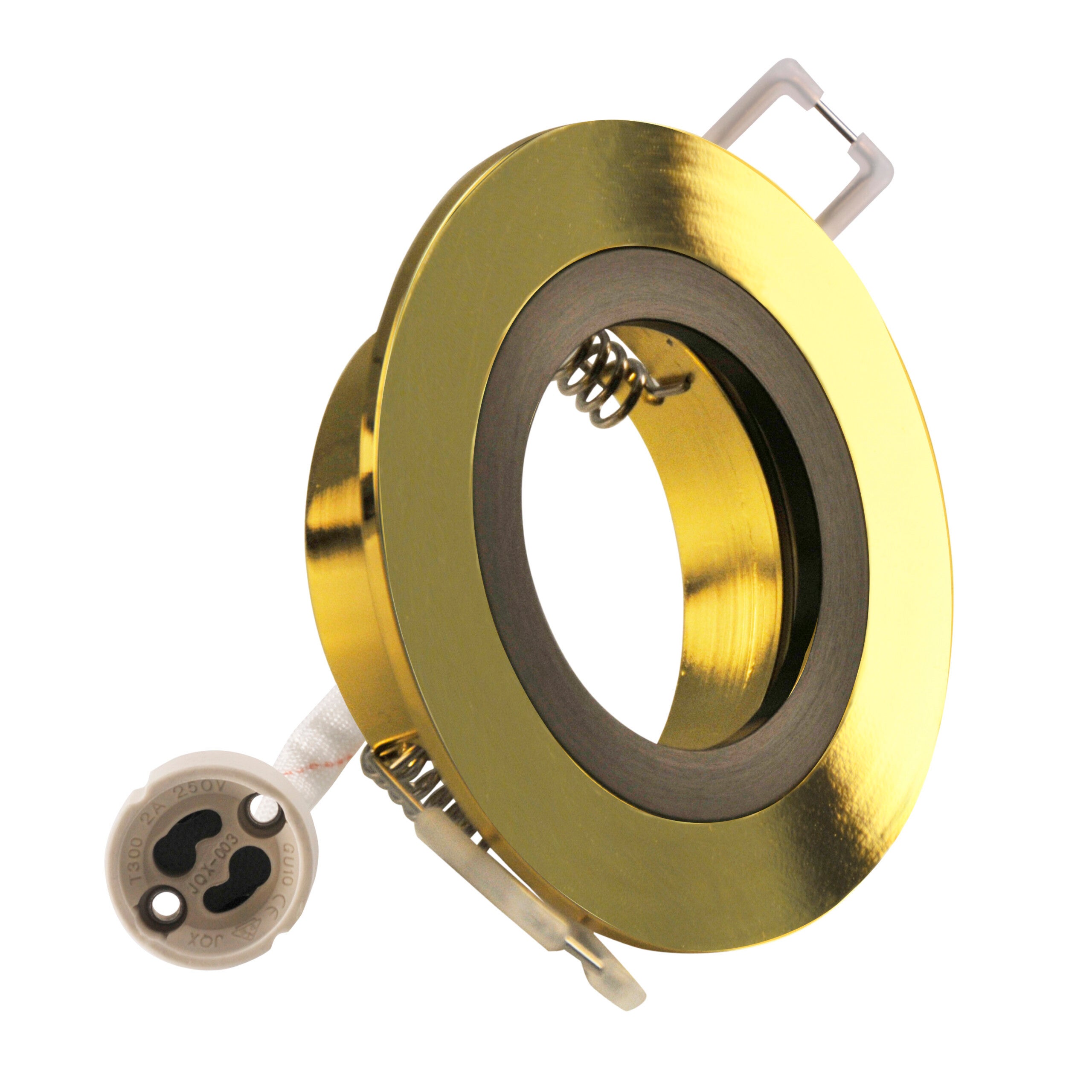 Oprawa sufitowa wpuszczana podtynkowa Febe złoty połysk + czarny satyna 1xGU10x8W okrągła IP20 wym: 2,5 x 8 x 8 cm aluminium Polux - 6