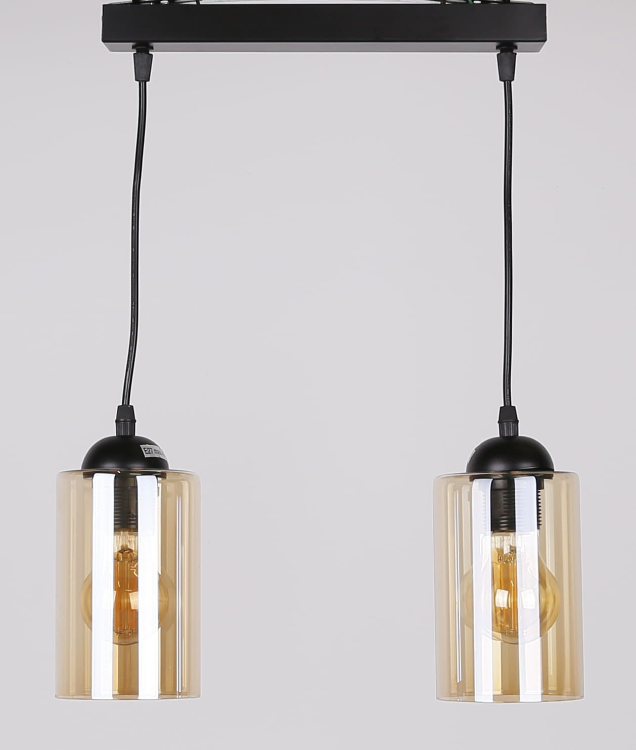 Lampa sufitowa Bistro czarno-bursztynowy 2xE27x40W wym: 100 x 34 x 10 cm szkło Candellux - 2