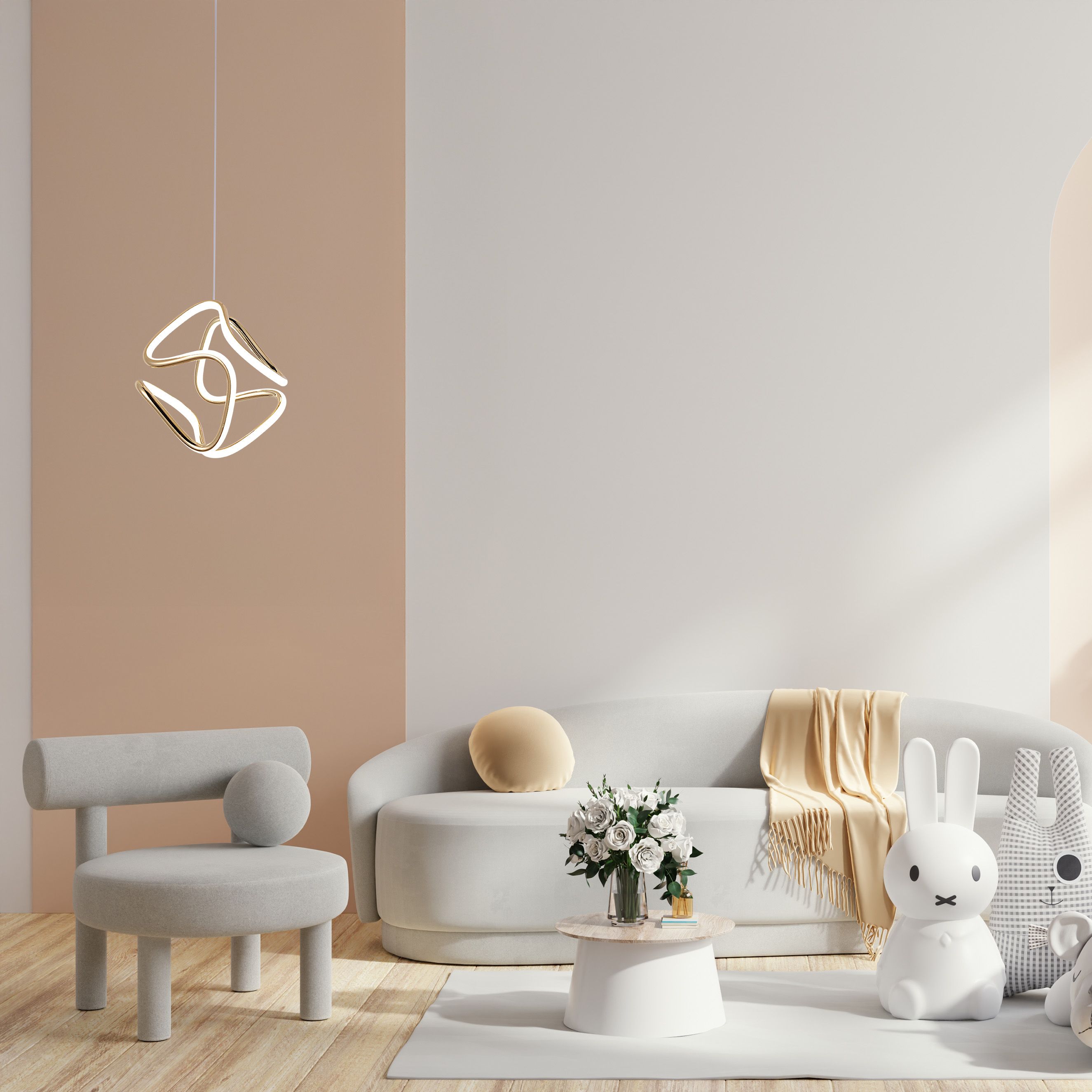 Lampa Sufitowa Wisząca Led Toolight G067-Cp Biały, Złoty - 3