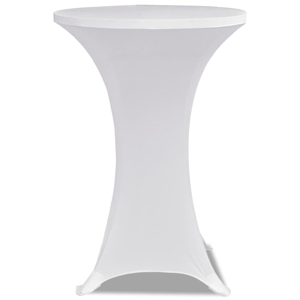 Copritavolo ?60 cm Bianco Tessuto elasticizzato 2 pezzi - 3